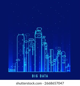 Abstract infographics visualization. Big data code representation. Futuristic network or business analytics. Graphic concept for your design.