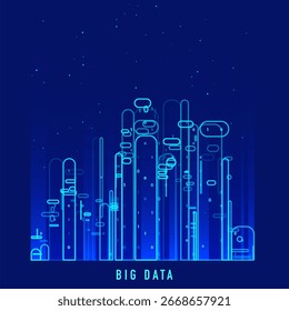 Abstract infographics visualization. Big data code representation. Futuristic network or business analytics. Graphic concept for your design.
