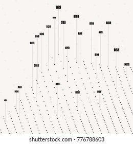 Abstract infographics visualization. Big data code representation. Futuristic network or business analytics. Graphic concept for your design.