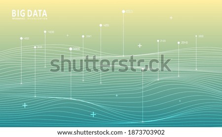 Abstract infographics visualization. Big data code representation. Futuristic network or business analytics. Graphic concept for your design.