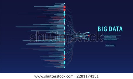 Abstract infographics visualization. Big data code representation. Futuristic network or business analytics. Graphic concept for your design.