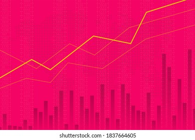 Visualización de infografías abstractas. Gráfico de gráfico de negocios con tres líneas de aumento. Futurista red o análisis de negocios. Concepto gráfico para su diseño