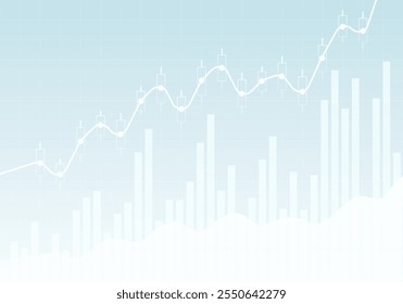 Abstract infographics visualization. Business chart graph with three lines of increase. Futuristic network or business analytics. Graphic concept for your design