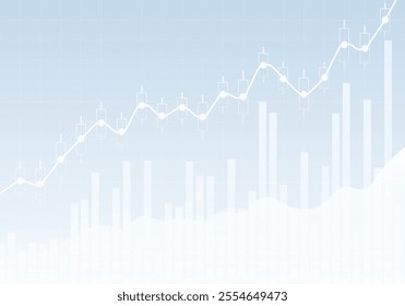 Abstract infographics visualization. Business chart graph with three lines of increase. Futuristic network or business analytics. Graphic concept for your design