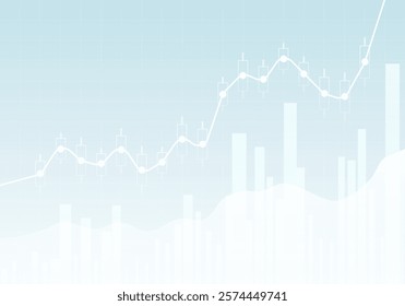 Abstract infographics visualization. Business chart graph with three lines of increase. Futuristic network or business analytics. Graphic concept for your design