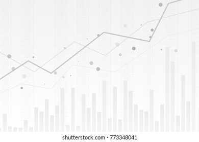 Abstract infographics visualization. Business chart graph with three lines of increase. Futuristic network or business analytics. Graphic concept for your design