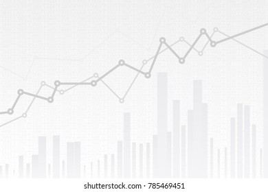 Abstract infographics visualization. Business chart graph with three lines of increase. Futuristic network or business analytics. Graphic concept for your design