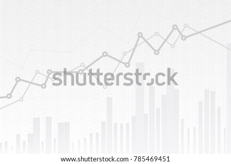 Abstract infographics visualization. Business chart graph with three lines of increase. Futuristic network or business analytics. Graphic concept for your design