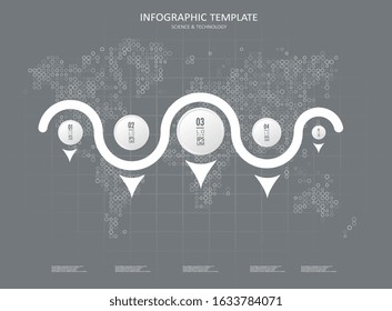 Abstract infographics visualization. Design circles with numbers and your text. Futuristic network or business analytics. Graphic concept for your design.