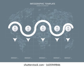 Abstract infographics visualization. Design circles with numbers and your text. Futuristic network or business analytics. Graphic concept for your design.