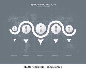 Abstract infographics visualization. Design circles with numbers and your text. Futuristic network or business analytics. Graphic concept for your design.