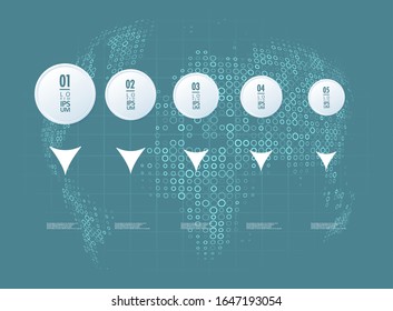 Abstract infographics visualization. Design circles with numbers and your text. Futuristic network or business analytics. Graphic concept for your design.