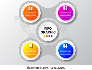 Abstract infographics whit 4 options template. Can be used for workflow layout, diagram, business step options, banner, web design. Vector eps 10