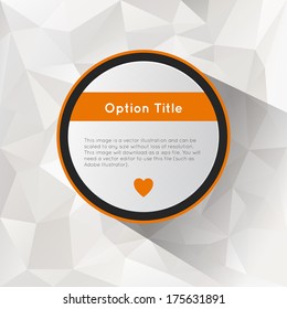 Abstract inforgraphics options with polygonal background. Vector illustration.