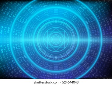 Abstract information and the future of technology. The combination of Mandalas design with the binary code. svg