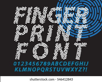 abstract information and identification fingerprint font set