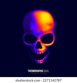 Abstract infrared thermographic skull  Danger internet virus  technical problem system error  Vector illustration 