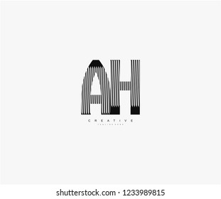 abstract initial AH letter geometric zebra stripes lines logotype