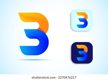 Abstract initial alphabet B logo design. Multi-color gradient letter icon vector illustration.