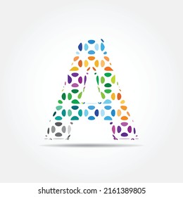 Abstract initial A alphabet logo element. Colorful A logo design template