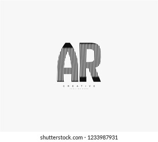 abstract initial AR letter geometric zebra stripes lines logotype