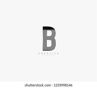 abstract initial B letter geometric zebra stripes lines logotype