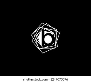 Abstract Initial B Letter Geometric Linear Polygonal Logotype