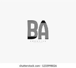 abstract initial BA letter geometric zebra stripes lines logotype