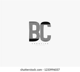 abstract initial BC letter geometric zebra stripes lines logotype