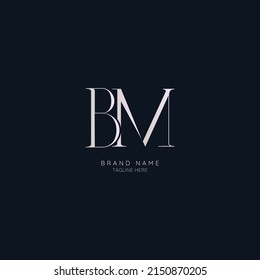 Resumen del logotipo inicial de la letra BM
