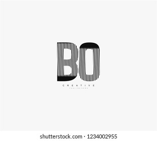 abstract initial BO letter geometric zebra stripes lines logotype