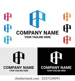Abstract initial BP letter monogram logo design