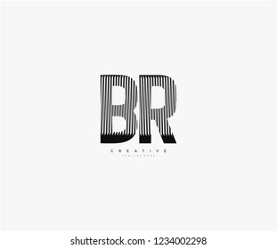 abstract initial BR letter geometric zebra stripes lines logotype
