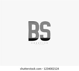 abstract initial BS letter geometric zebra stripes lines logotype