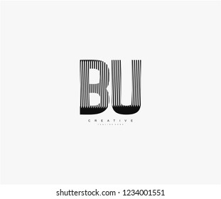 abstract initial BU letter geometric zebra stripes lines logotype
