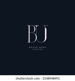 Resumen del logotipo inicial de la letra BU
