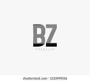 abstract initial BZ letter geometric zebra stripes lines logotype