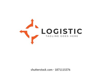 Abstract Initial C Logistic logo, letter c and arrow combination,  Flat Vector Logo Design Template, vector illustration
