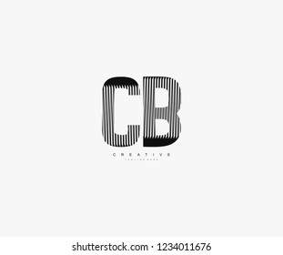 abstract initial CB letter geometric zebra stripes lines logotype