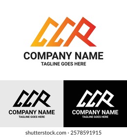 Abstract Initial CCR letter modern geometric vector logo design template. The initial letters CPR are stylized as a mountain peak shape geometric logo design