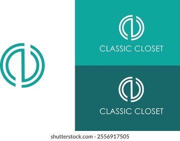 Abstract initial circle letter CC logo on multiple backgrounds. The suitable for clothing brand 