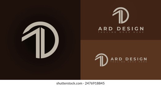 Abstract initial circle letters AD or DA logo in gold color isolated on multiple background colors. The logo is suitable for home decoration business logo design illustration inspiration