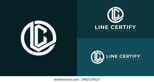 Abstract initial circle letters LC or CL logo in white color isolated on multiple background colors. The logo is suitable for tax firm logo vector design illustration inspiration templates.
