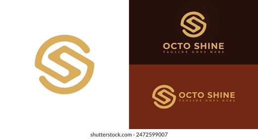 Abstract initial circle letters OS or SO logo in gold color isolated on multiple background colors. The logo is suitable for crypto company logo design illustration inspiration templates.