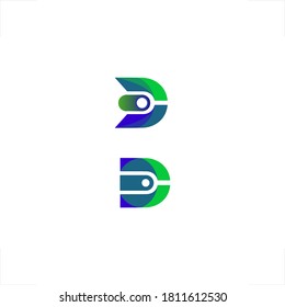  abstraktes D-Brief-Design, modernes Logo