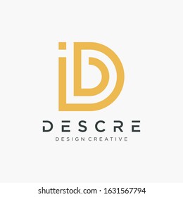 abstract Initial I D logo design modern monogram and elegant. logo the letter ID in the form of abstract line art. Vector design template elements for your application or corporate identity.- vector