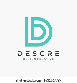 abstract Initial I D logo design modern monogram and elegant. logo the letter ID in the form of abstract line art. Vector design template elements for your application or corporate identity.- vector