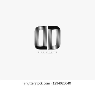 abstract initial DD letter geometric zebra stripes lines logotype