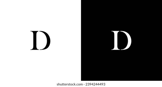 abstract Initial DI or ID monogram serif font in black and white color