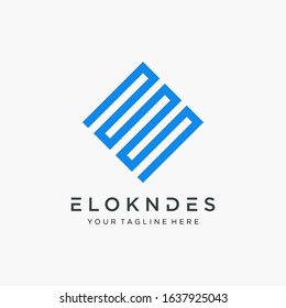 abstract Initial E logo design modern mono line concept. Vector design template elements for your application or corporate identity.- vector